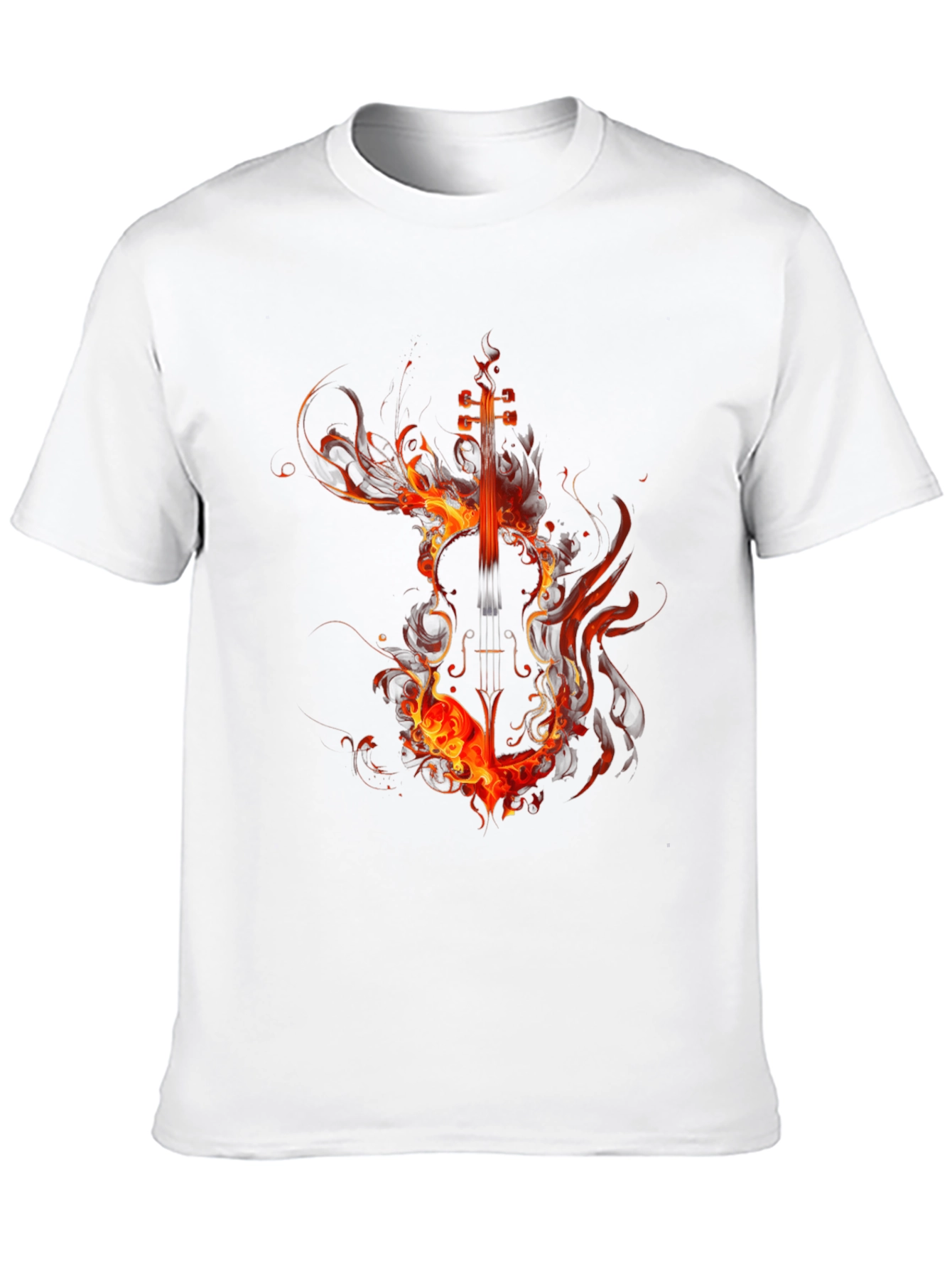 Fiery Violin Graphic T-Shirt - Black