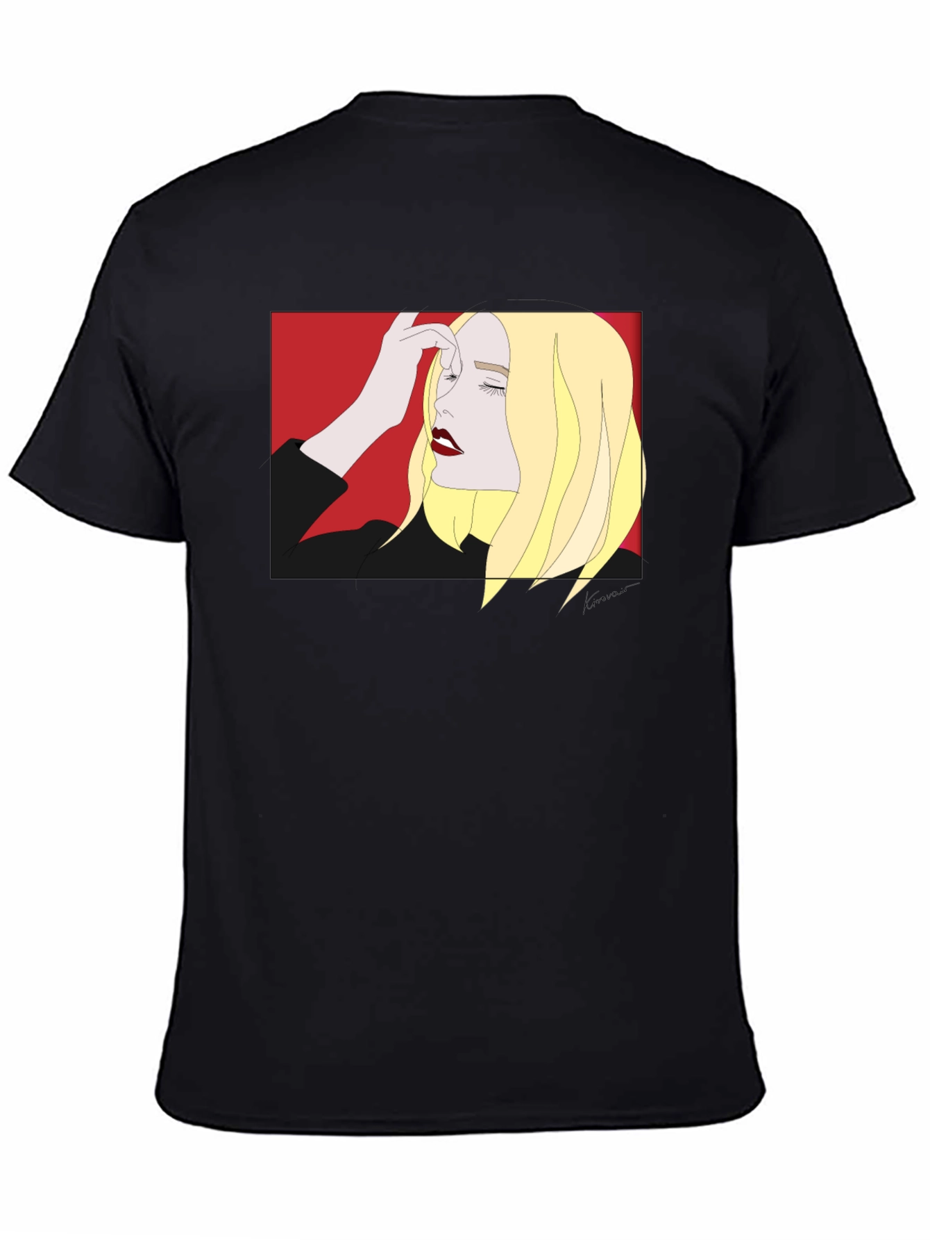 Black Graphic Tee - Stylish Woman Design
