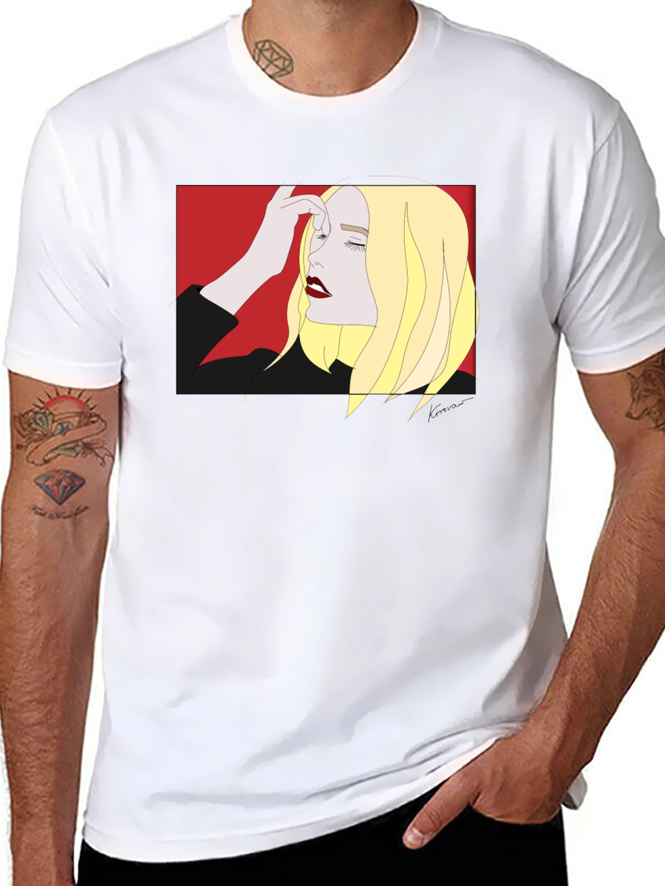 Black Graphic Tee - Stylish Woman Design