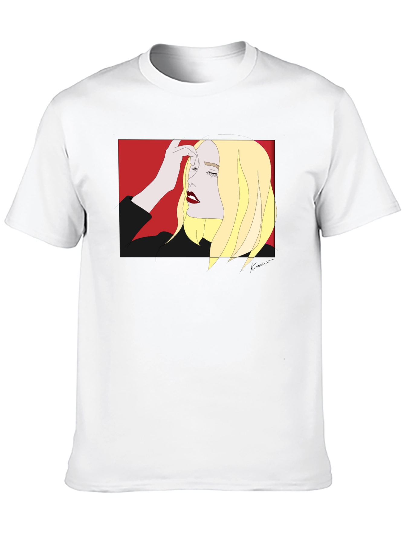 Black Graphic Tee - Stylish Woman Design