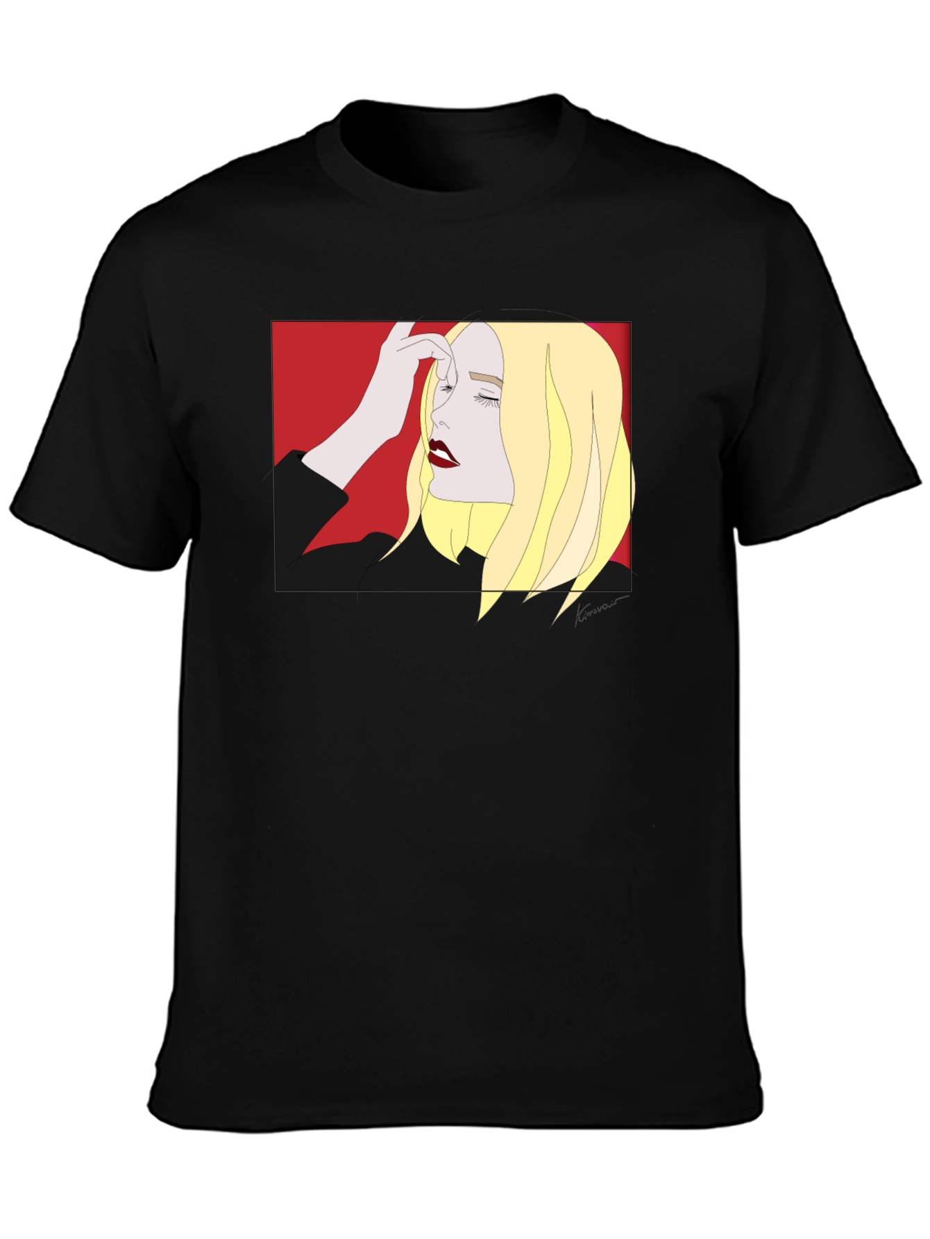 Black Graphic Tee - Stylish Woman Design