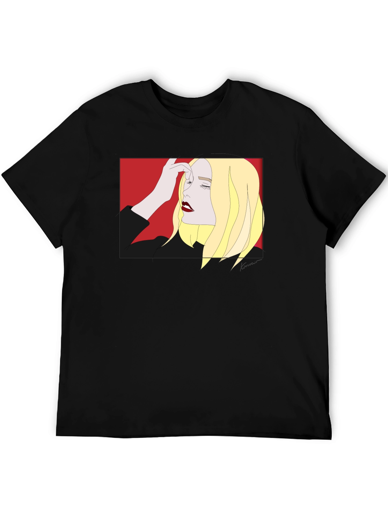 Black Graphic Tee - Stylish Woman Design