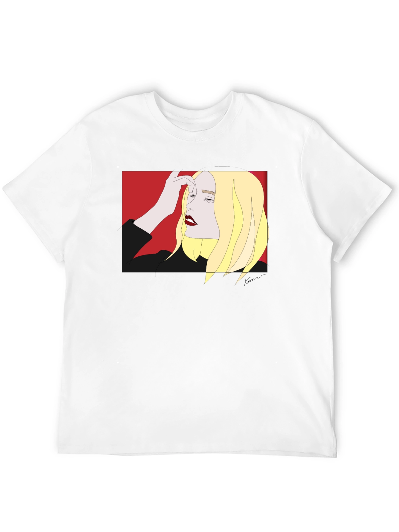 Black Graphic Tee - Stylish Woman Design