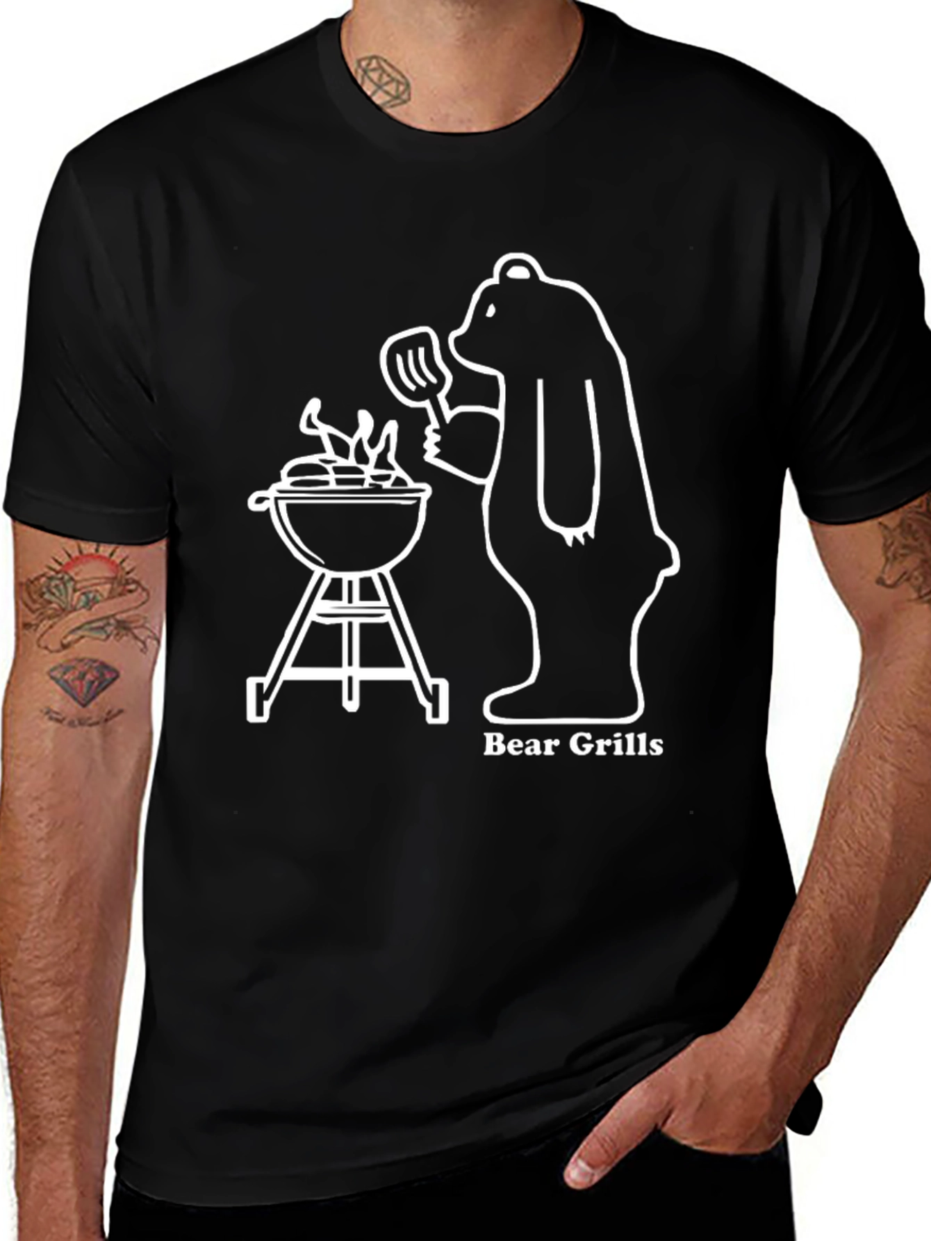 Bear Grills T-Shirt: Funny BBQ Bear Tee