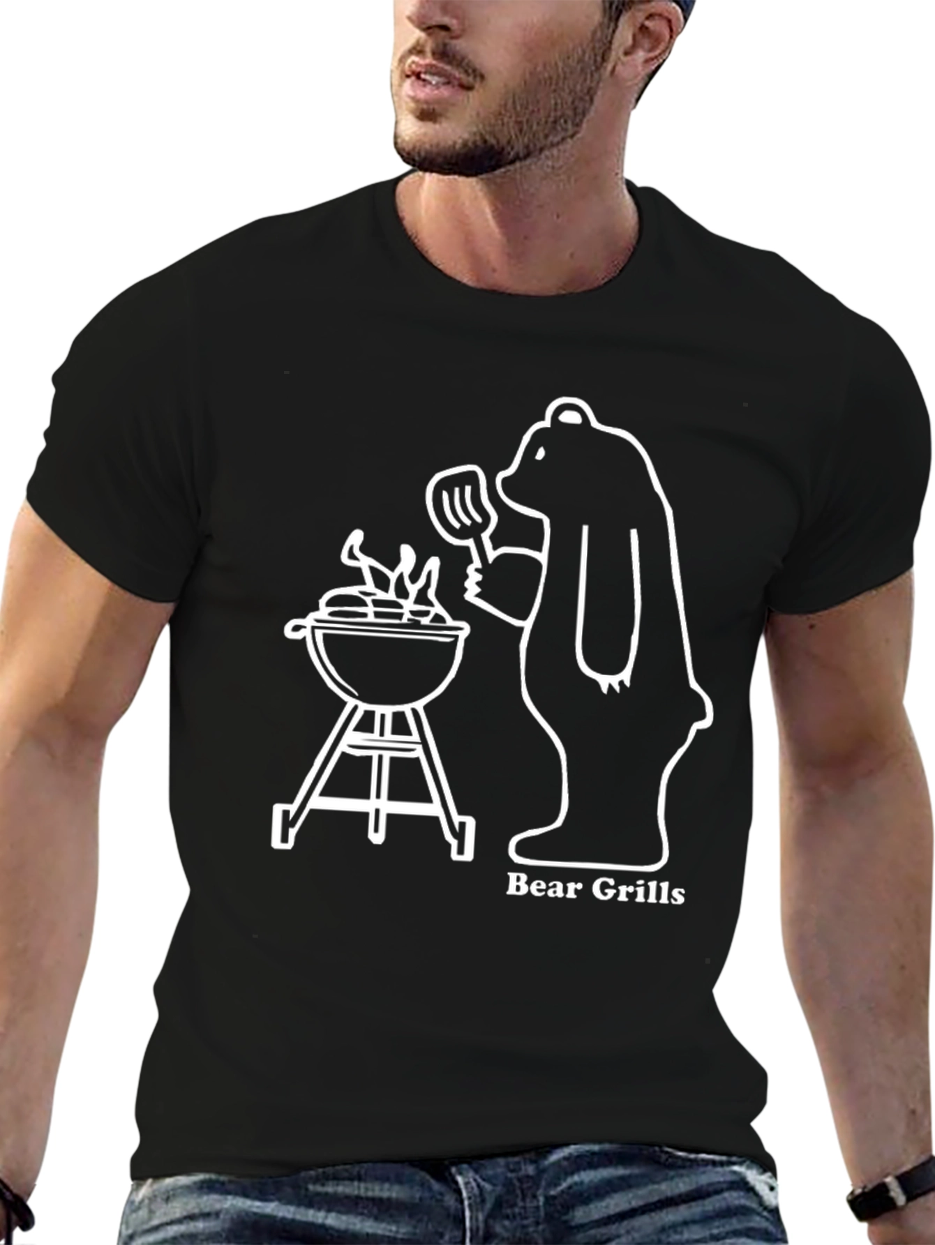 Bear Grills T-Shirt: Funny BBQ Bear Tee