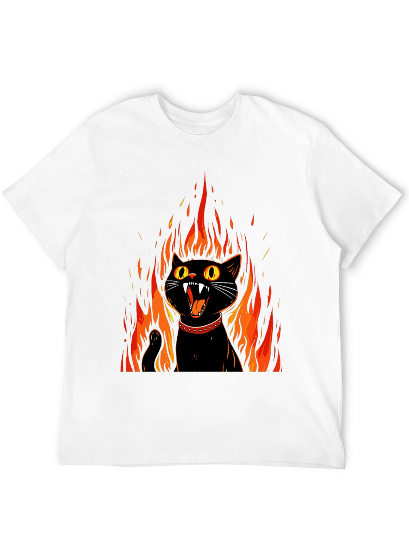 Fiery Cat Graphic T-Shirt
