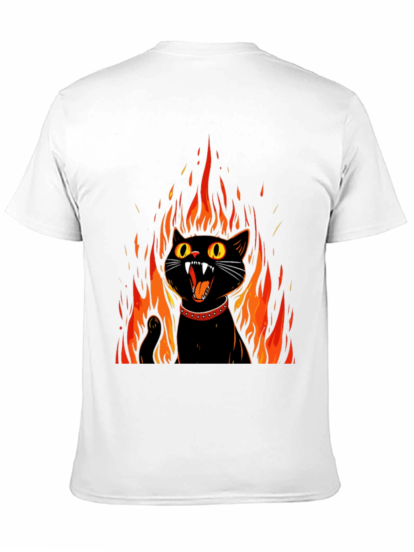 Fiery Cat Graphic T-Shirt