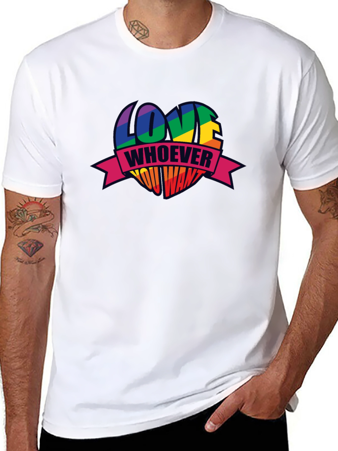 Love Whoever You Want Pride Heart T-Shirt