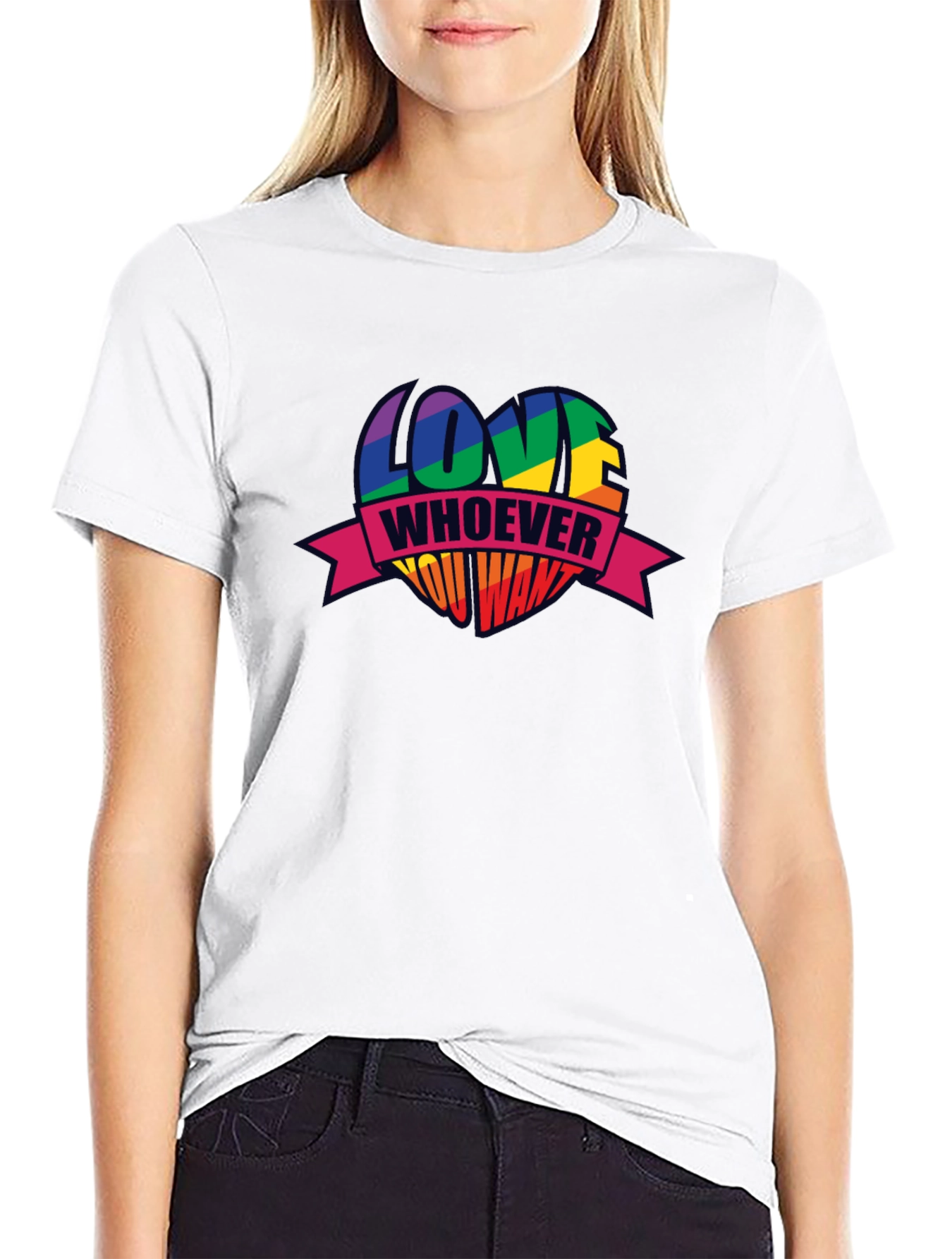 Love Whoever You Want Pride Heart T-Shirt