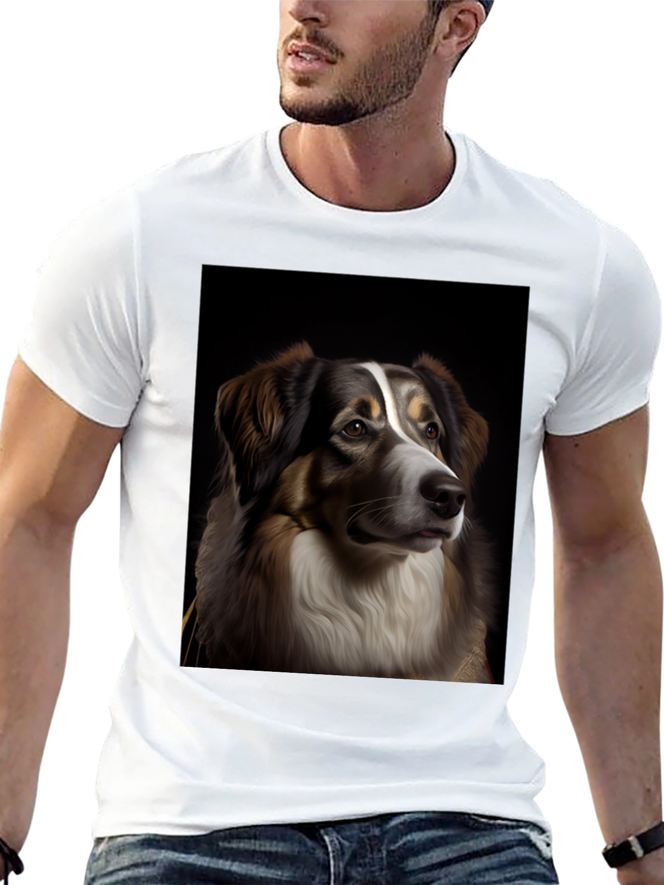Dog Portrait Graphic Tee - Black T-Shirt