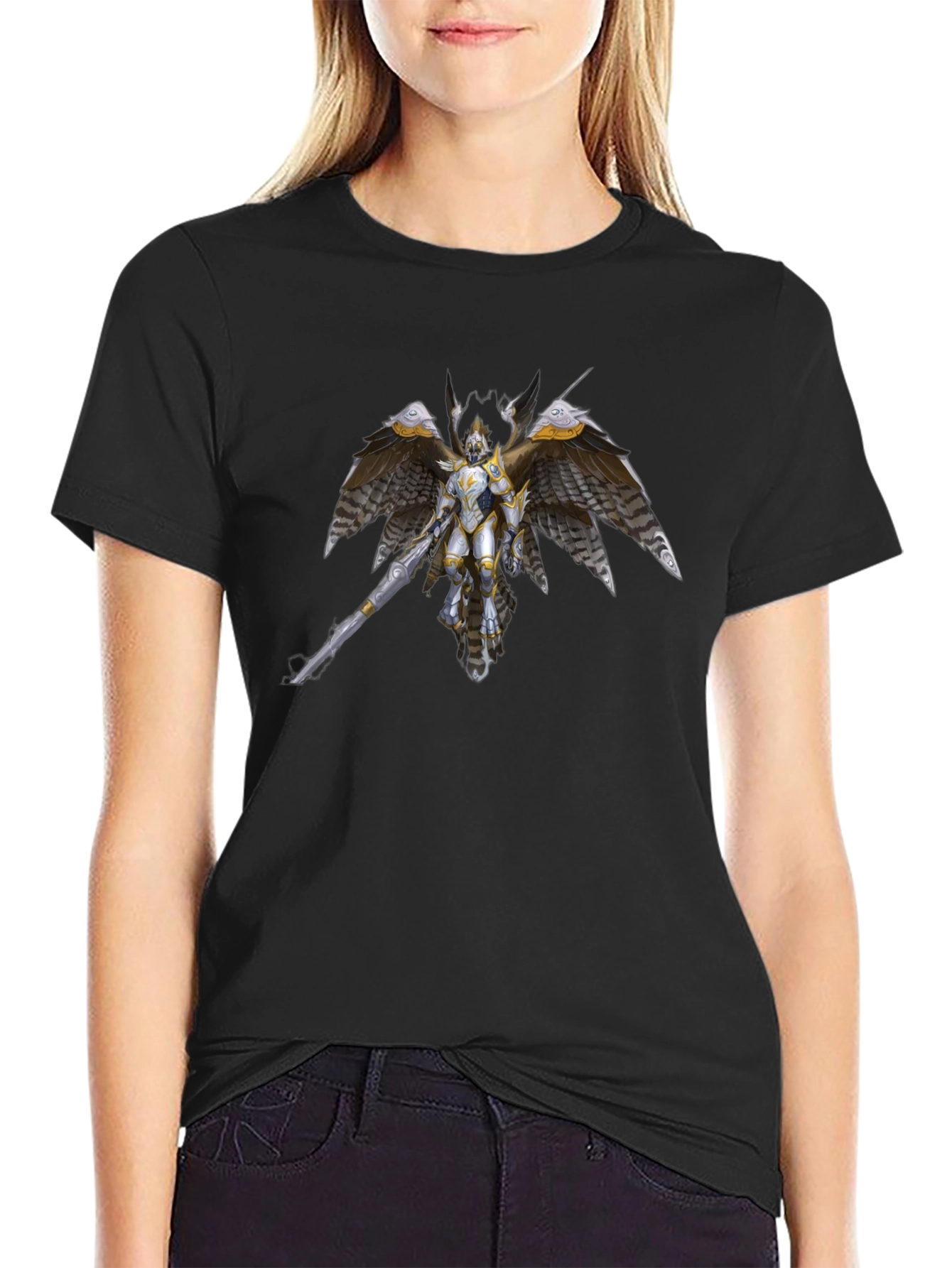 Winged Knight Graphic Tee - Black
