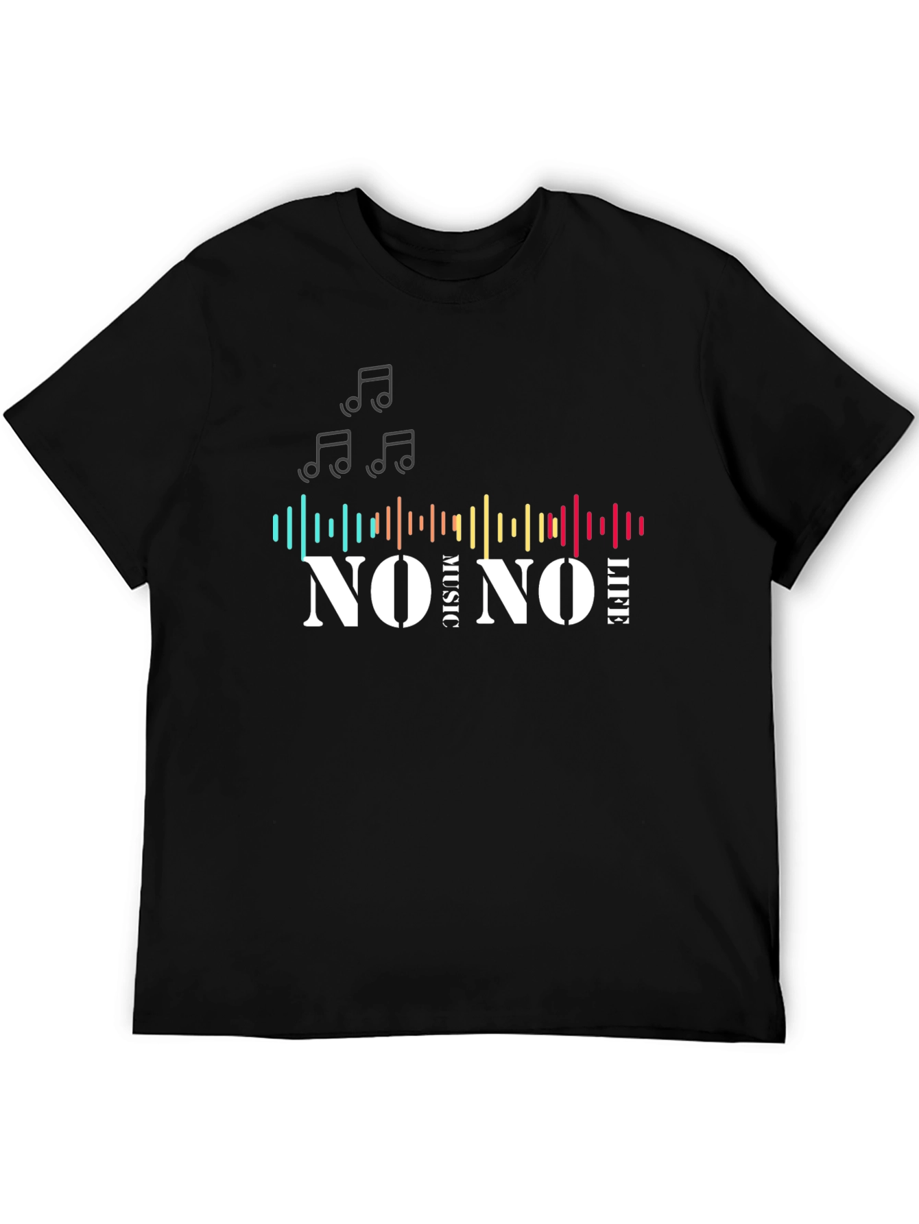 No Music No Life Black T-Shirt
