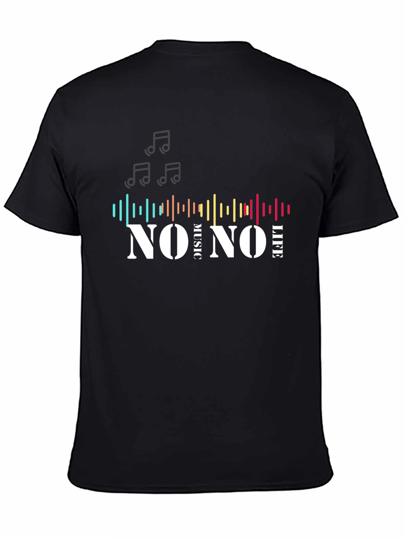 No Music No Life Black T-Shirt