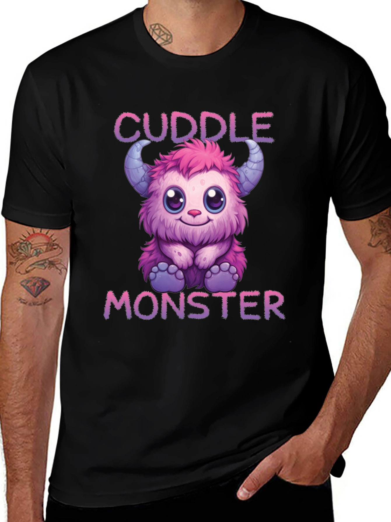 Cuddle Monster Black T-Shirt