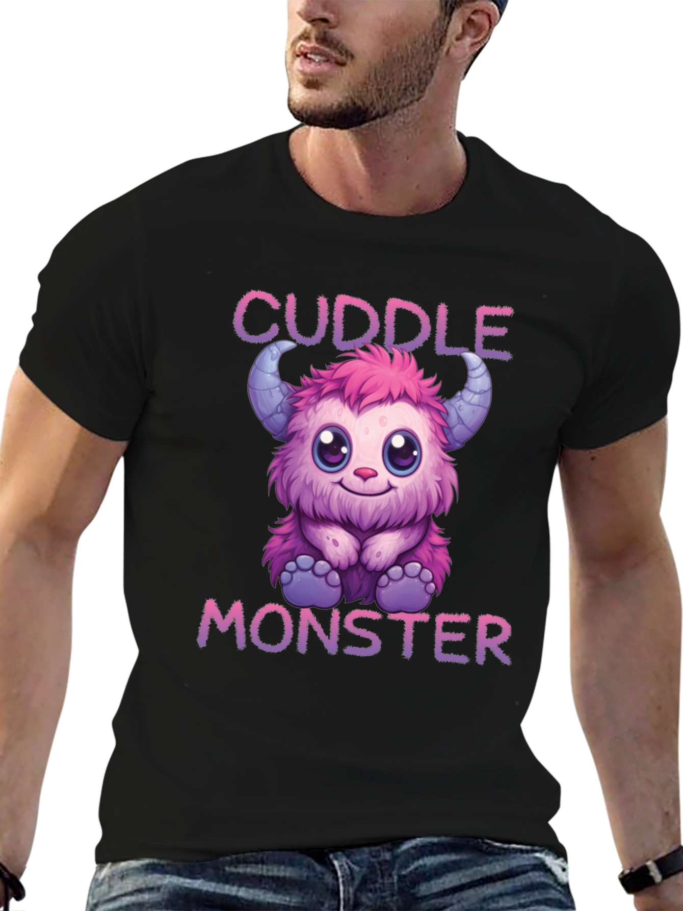 Cuddle Monster Black T-Shirt