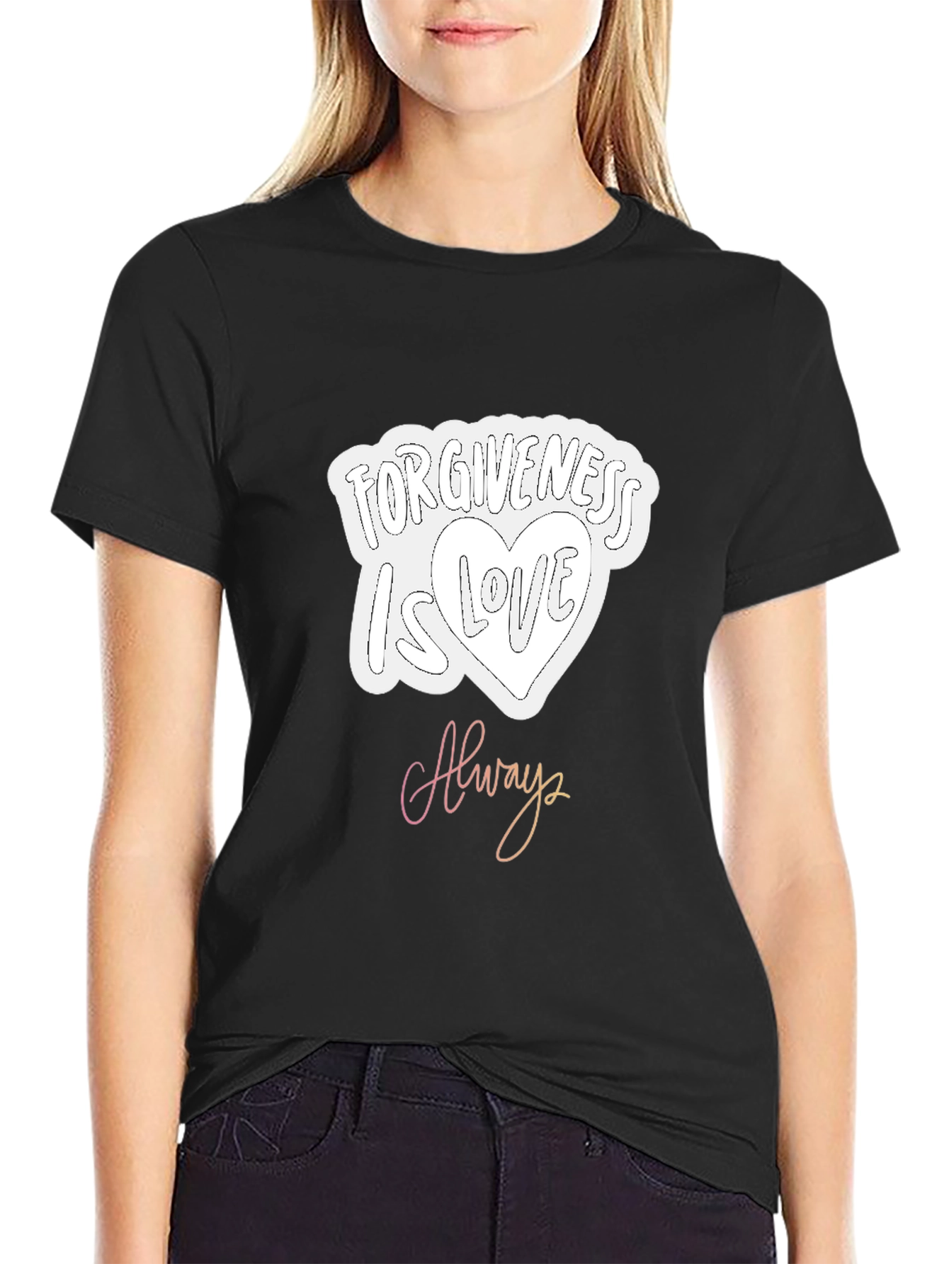 Forgiveness Is Love Always Black Graphic Tee