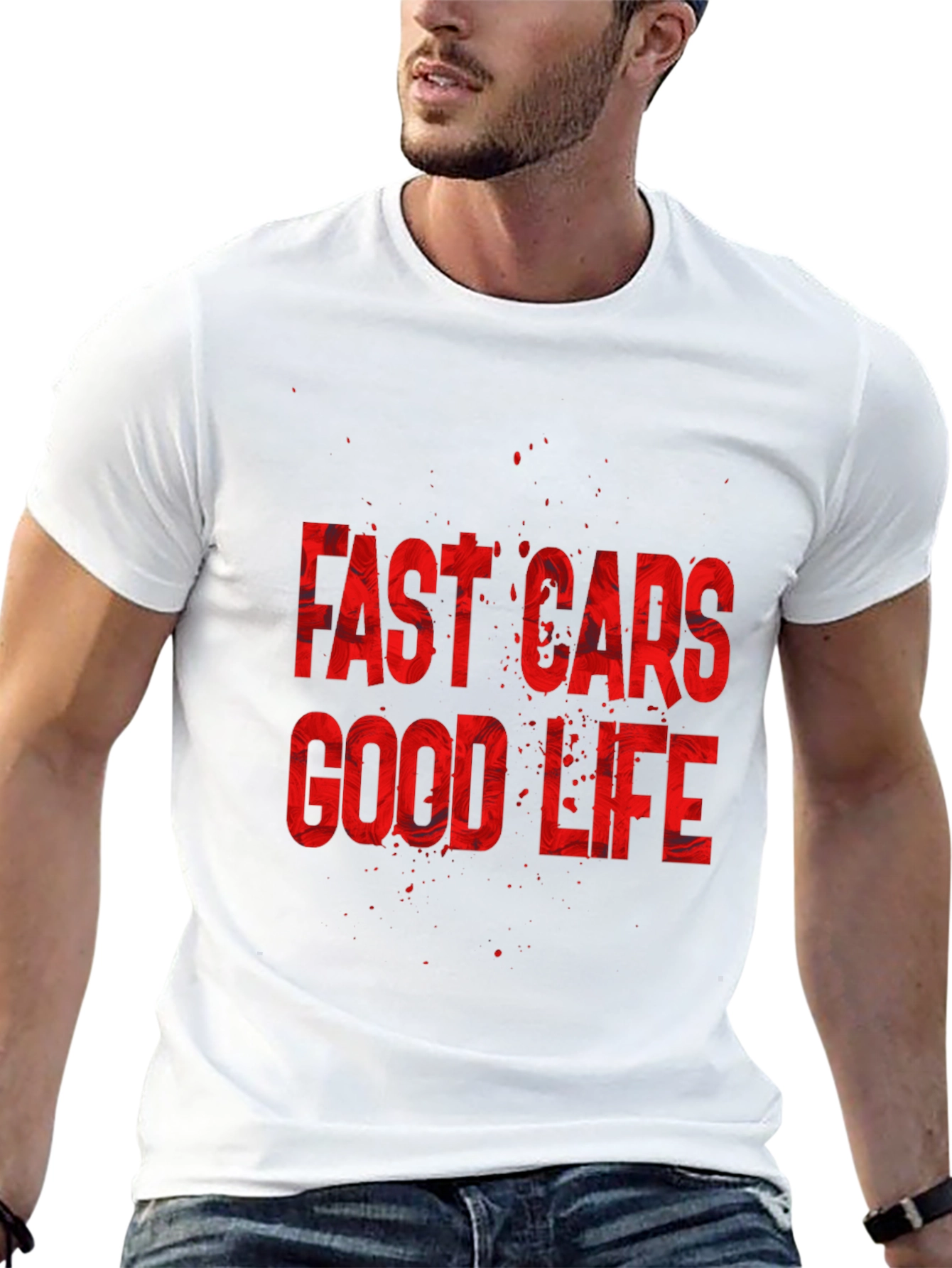 Fast Cars Good Life Graphic Tee - Premium Cotton