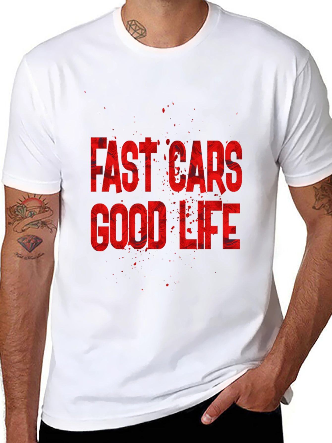 Fast Cars Good Life Graphic Tee - Premium Cotton