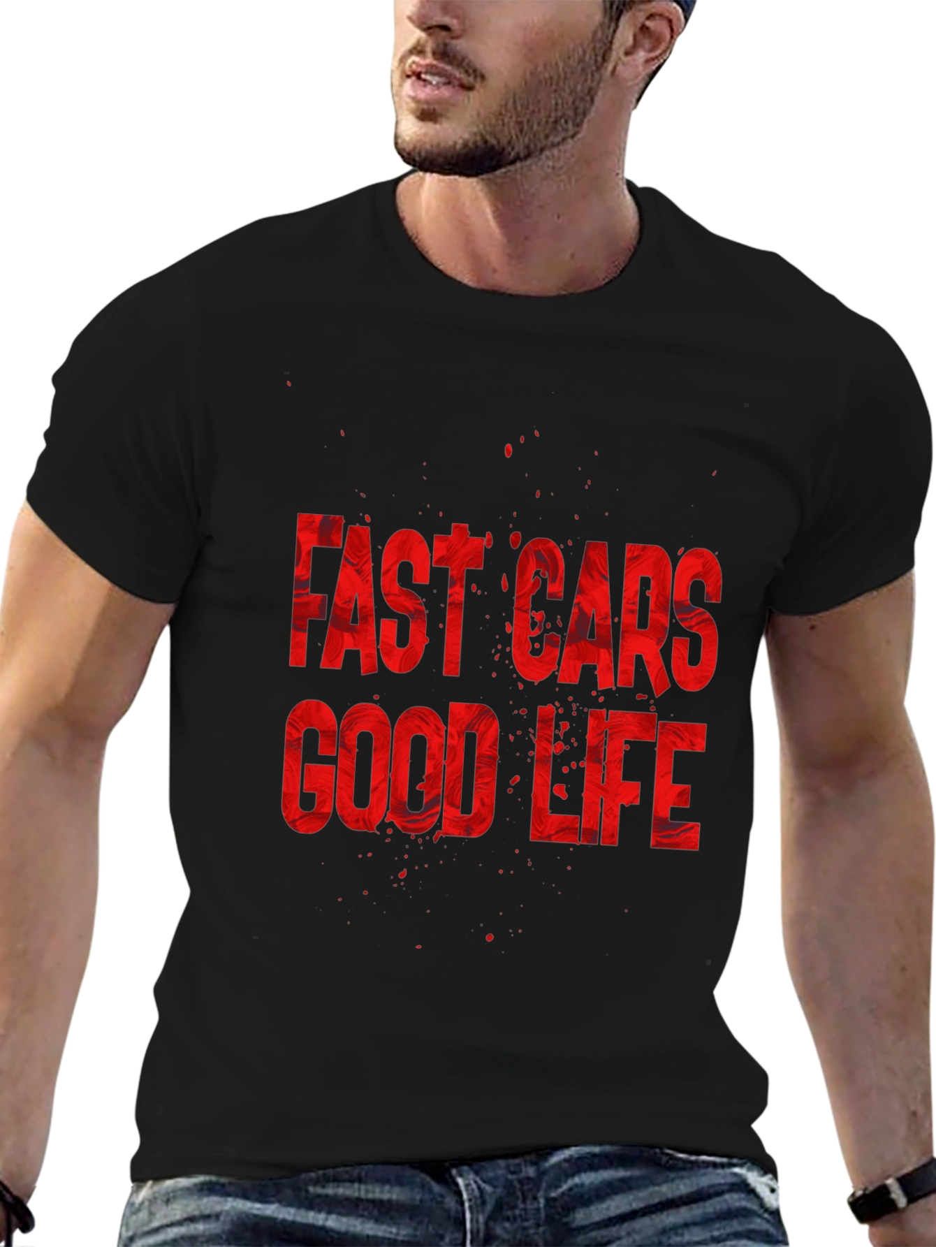 Fast Cars Good Life Graphic Tee - Premium Cotton