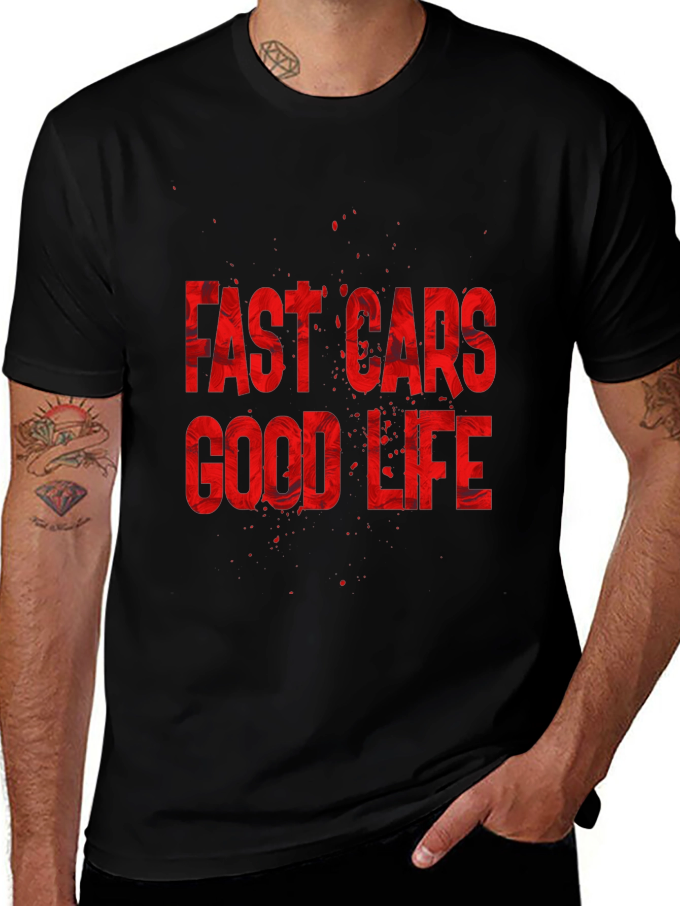 Fast Cars Good Life Graphic Tee - Premium Cotton