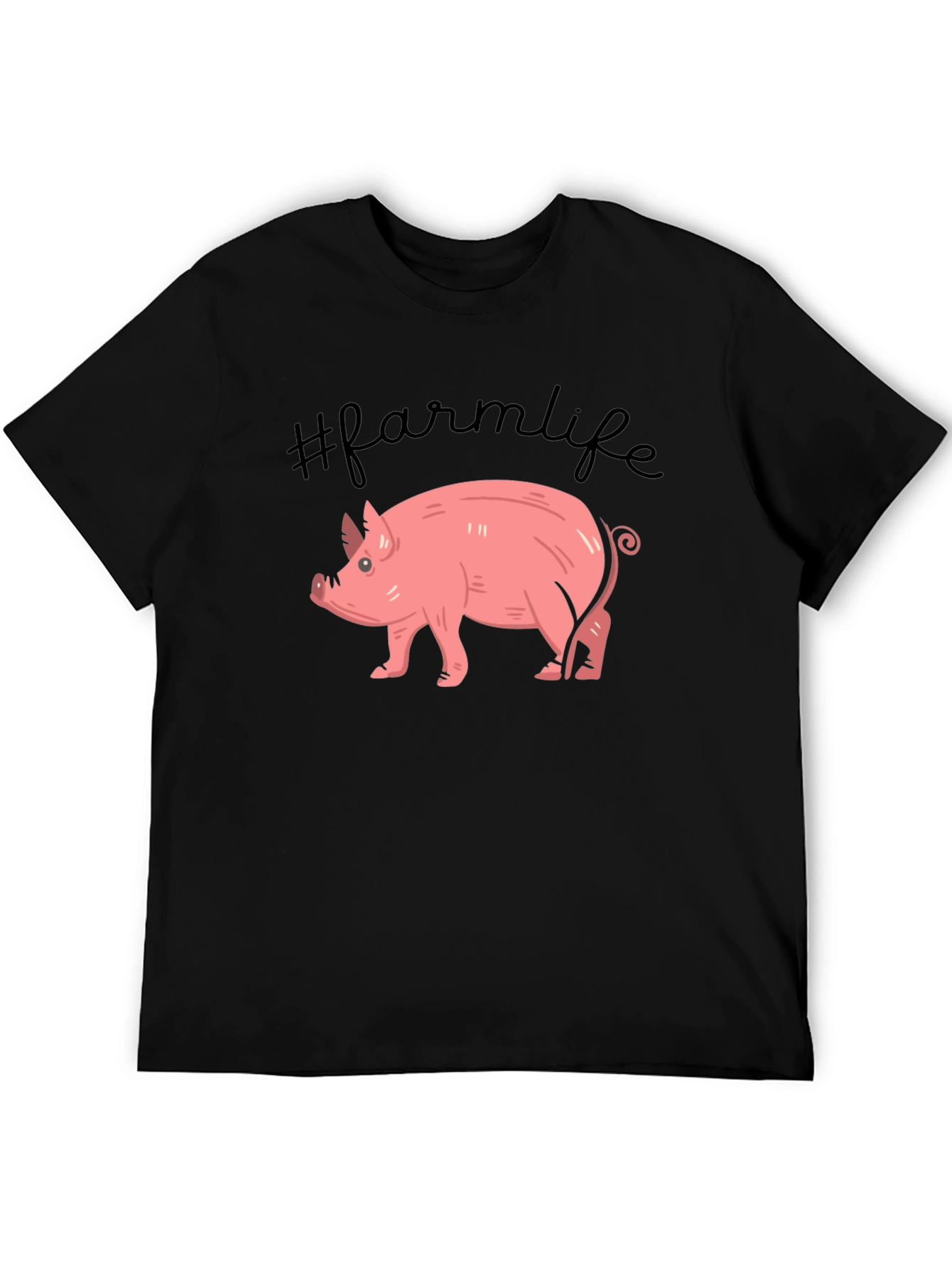 Farm Life Pig Graphic Tee - Unisex Black T-Shirt