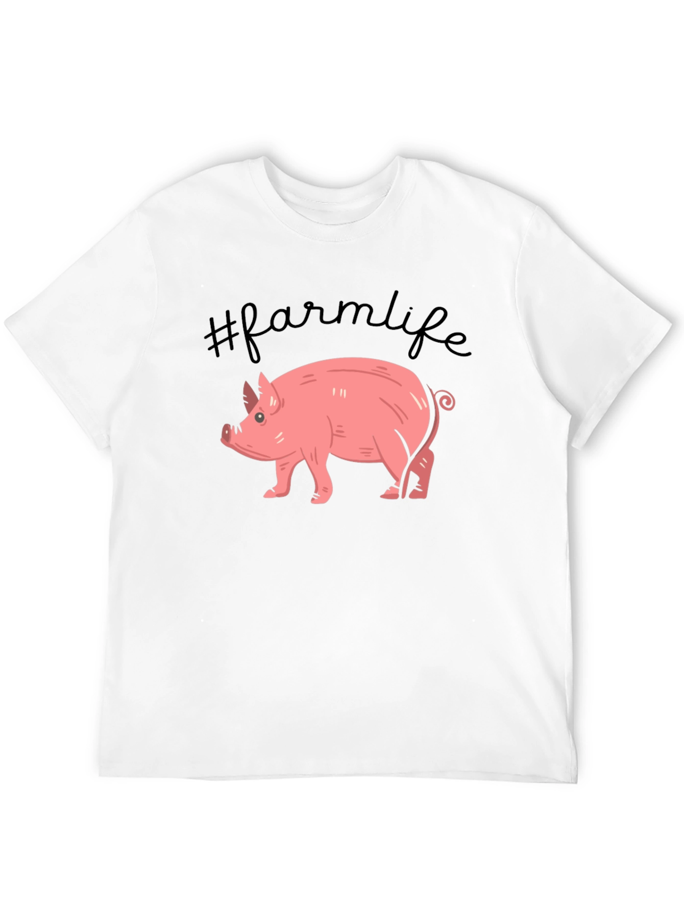 Farm Life Pig Graphic Tee - Unisex Black T-Shirt