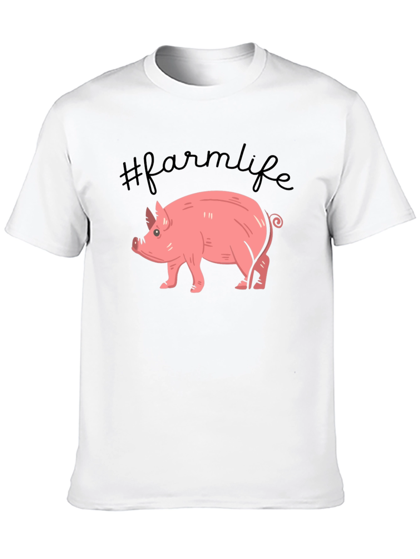 Farm Life Pig Graphic Tee - Unisex Black T-Shirt