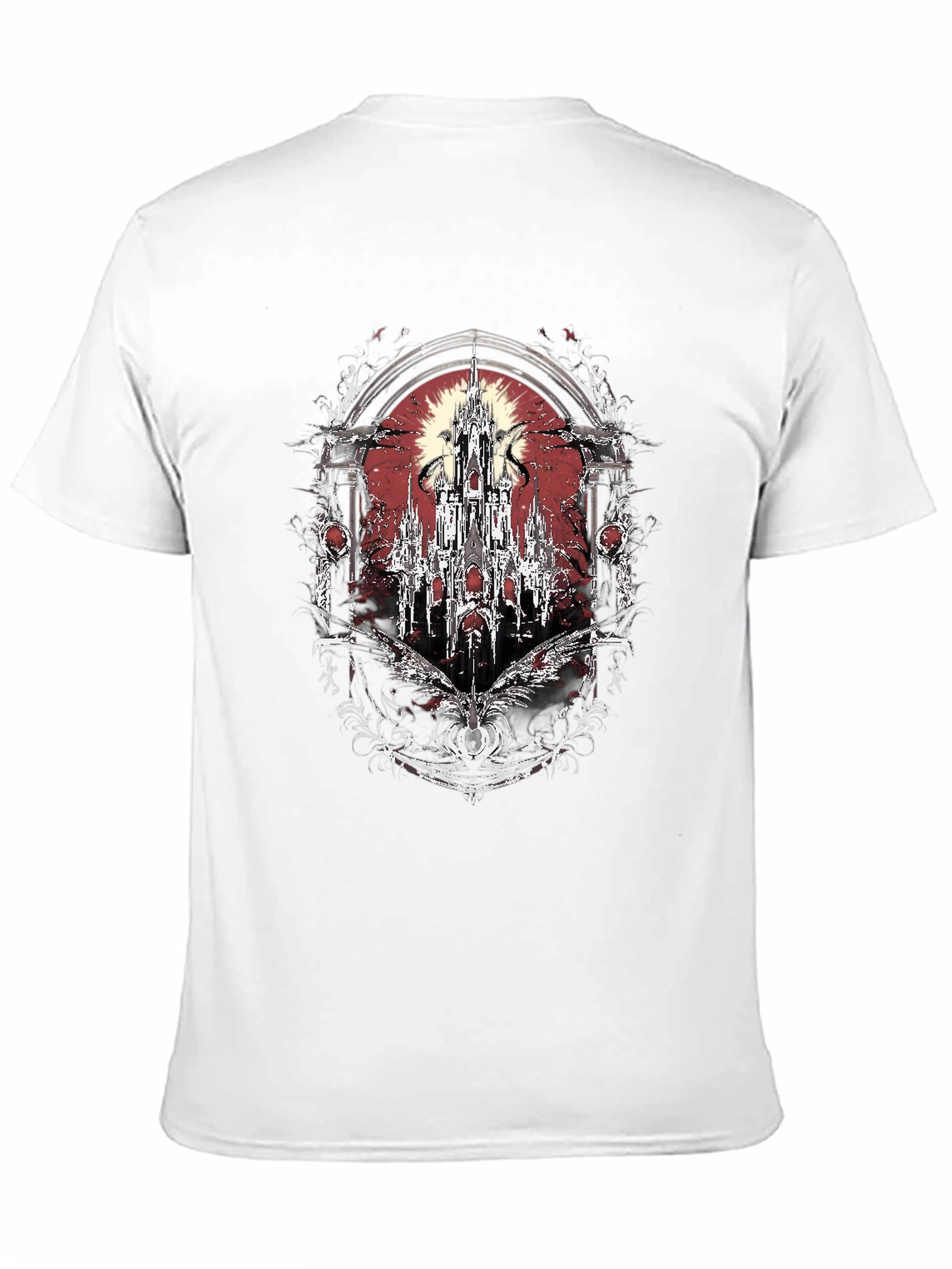 Gothic Castle T-Shirt - Dark Fantasy Design