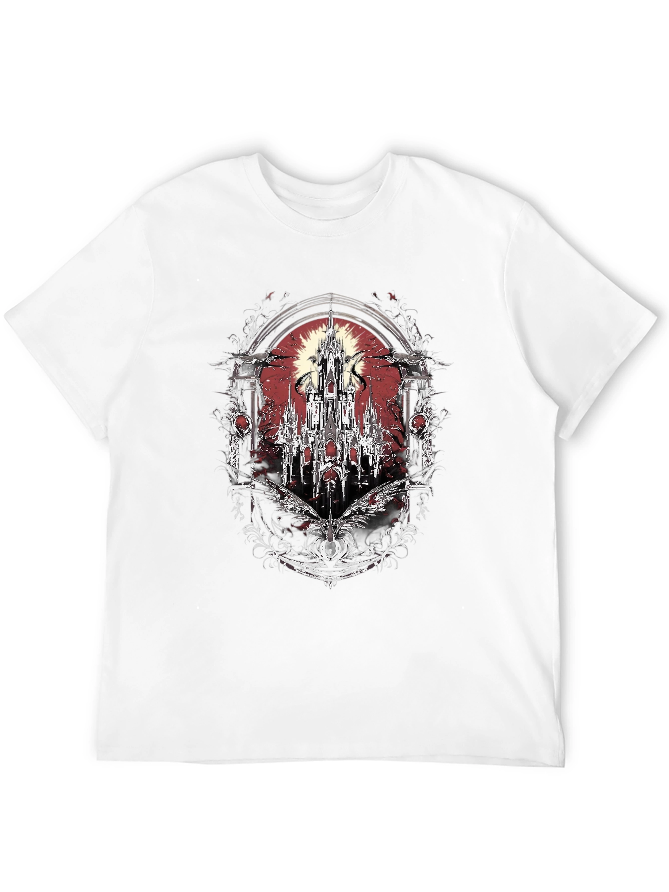 Gothic Castle T-Shirt - Dark Fantasy Design