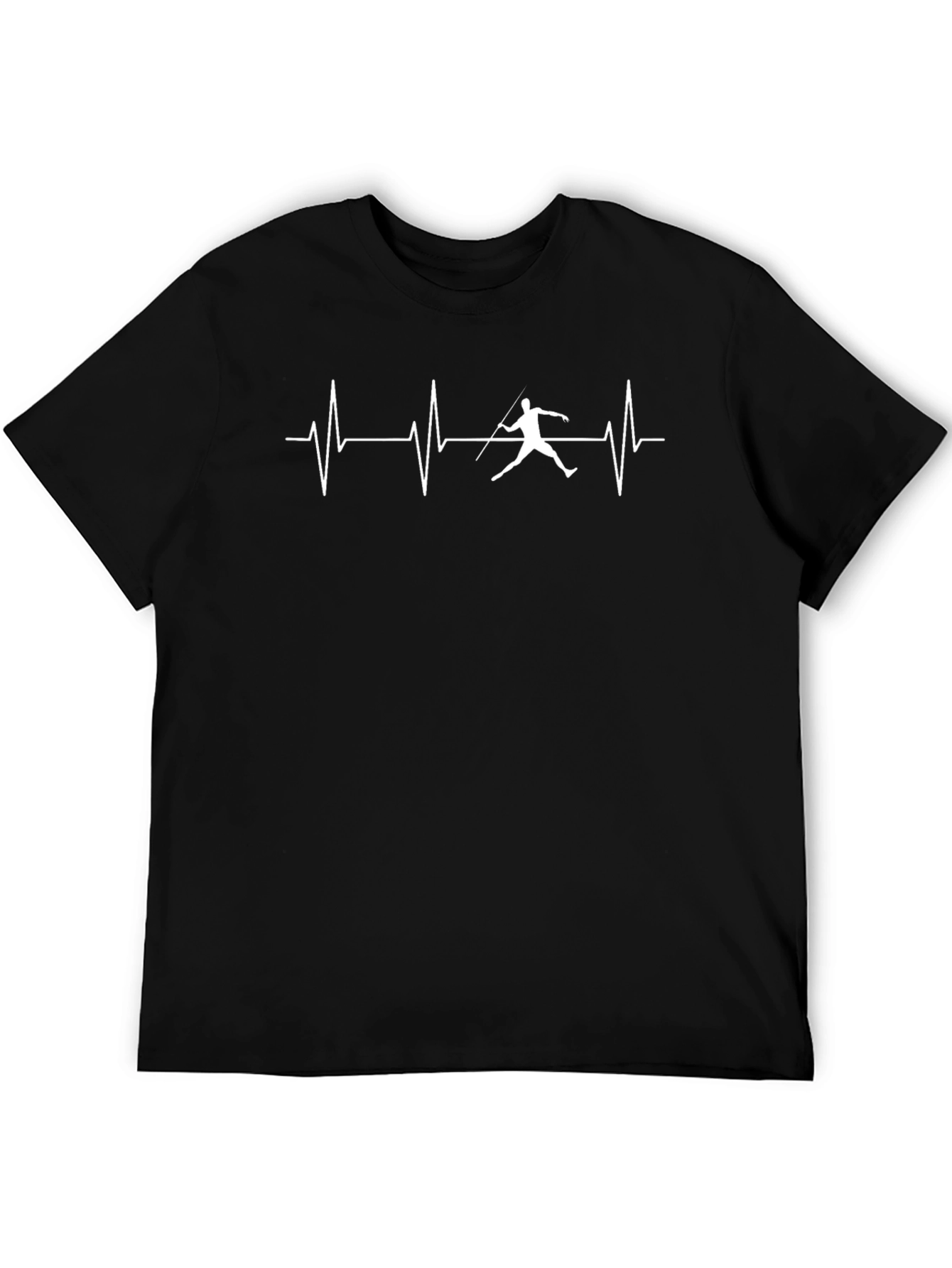 Fencing Heartbeat T-Shirt - Black