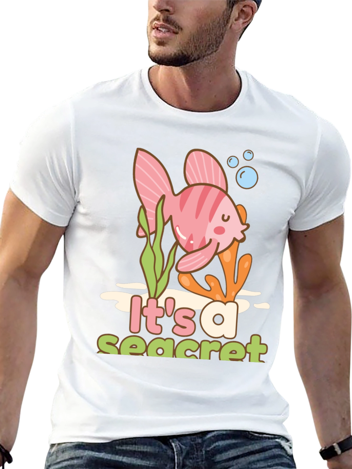 Its a Sea-cret T-Shirt Cute Fish Graphic Tee
