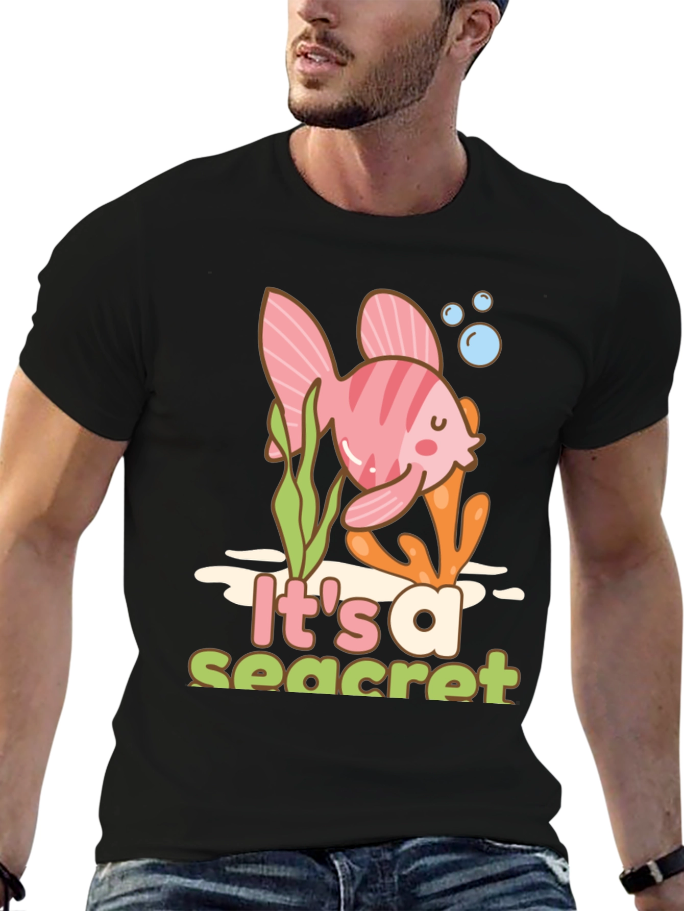 Its a Sea-cret T-Shirt Cute Fish Graphic Tee