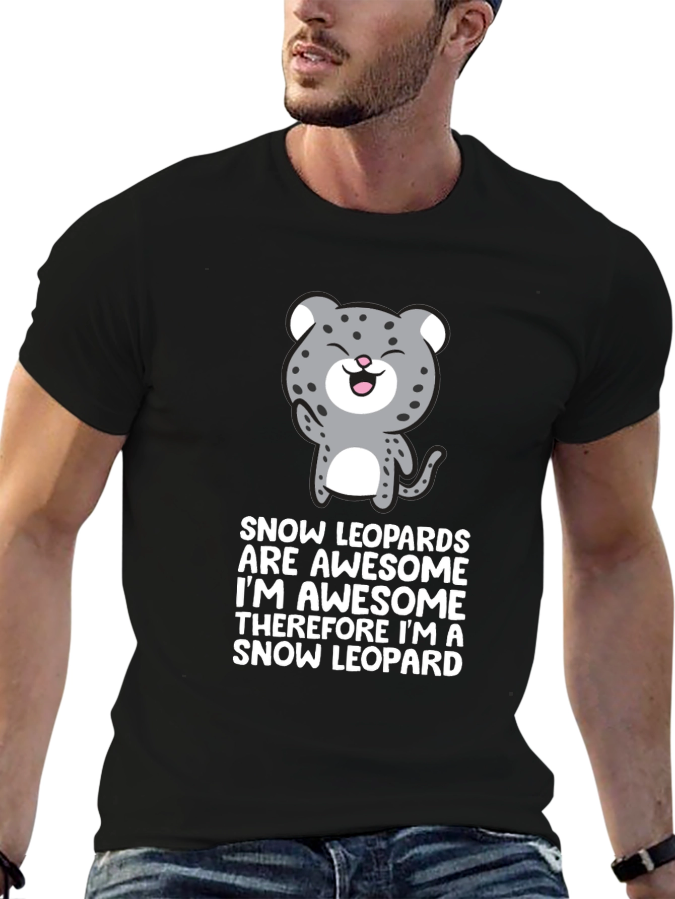 Snow Leopard Awesome Graphic T-Shirt