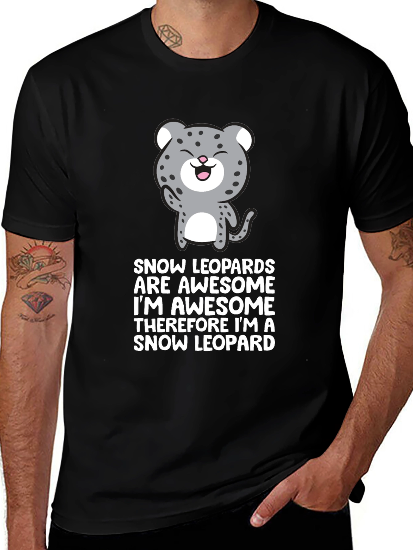 Snow Leopard Awesome Graphic T-Shirt