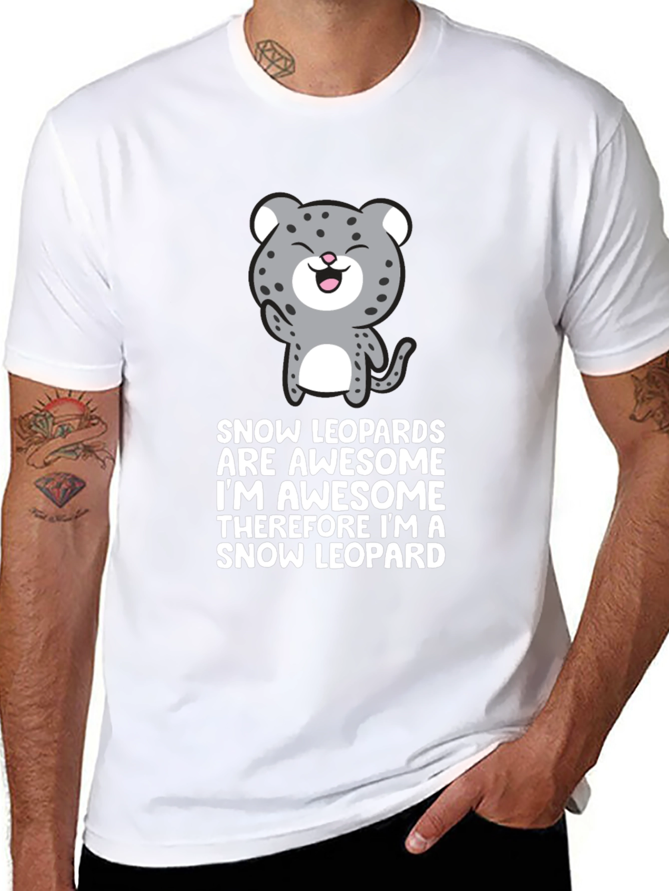 Snow Leopard Awesome Graphic T-Shirt
