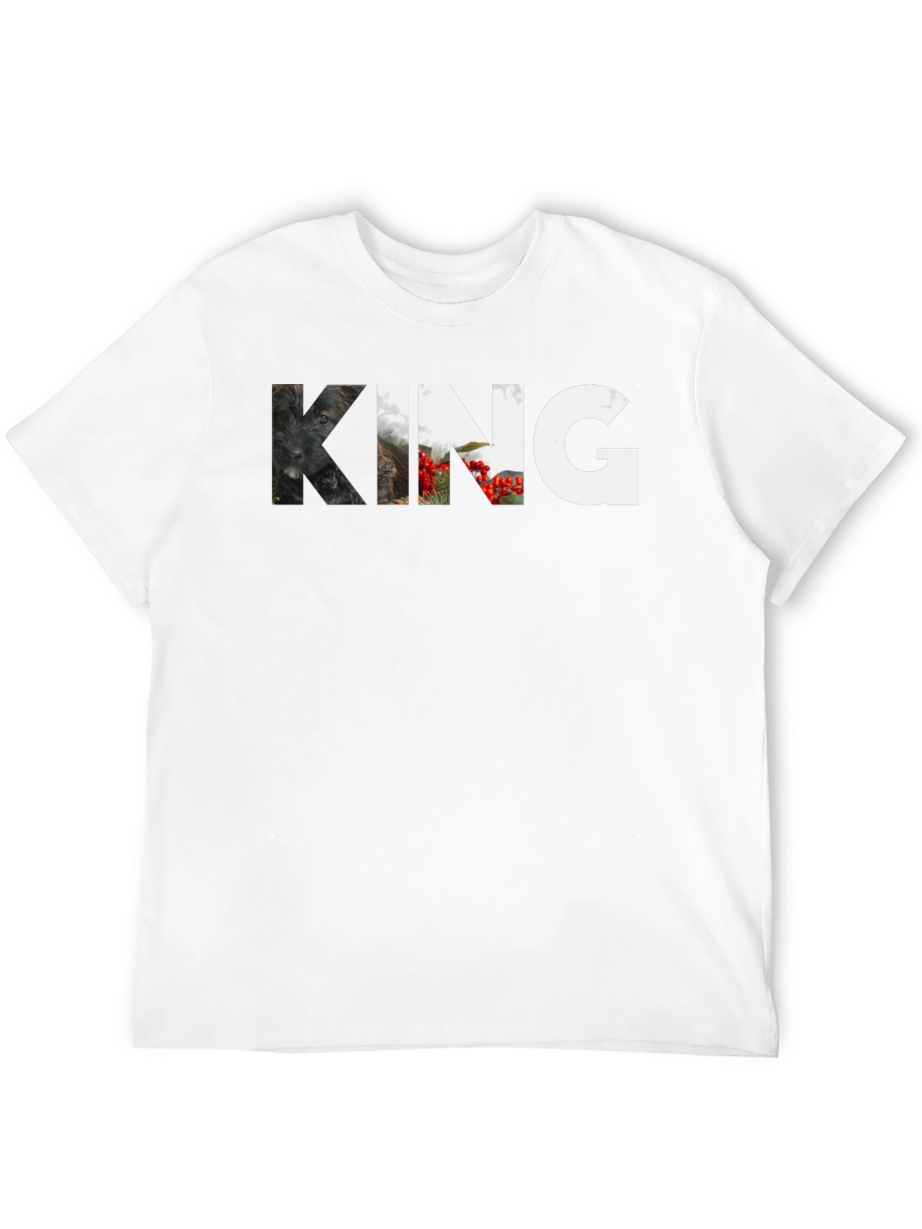 King Dog Portrait T-Shirt - Unisex Black Tee
