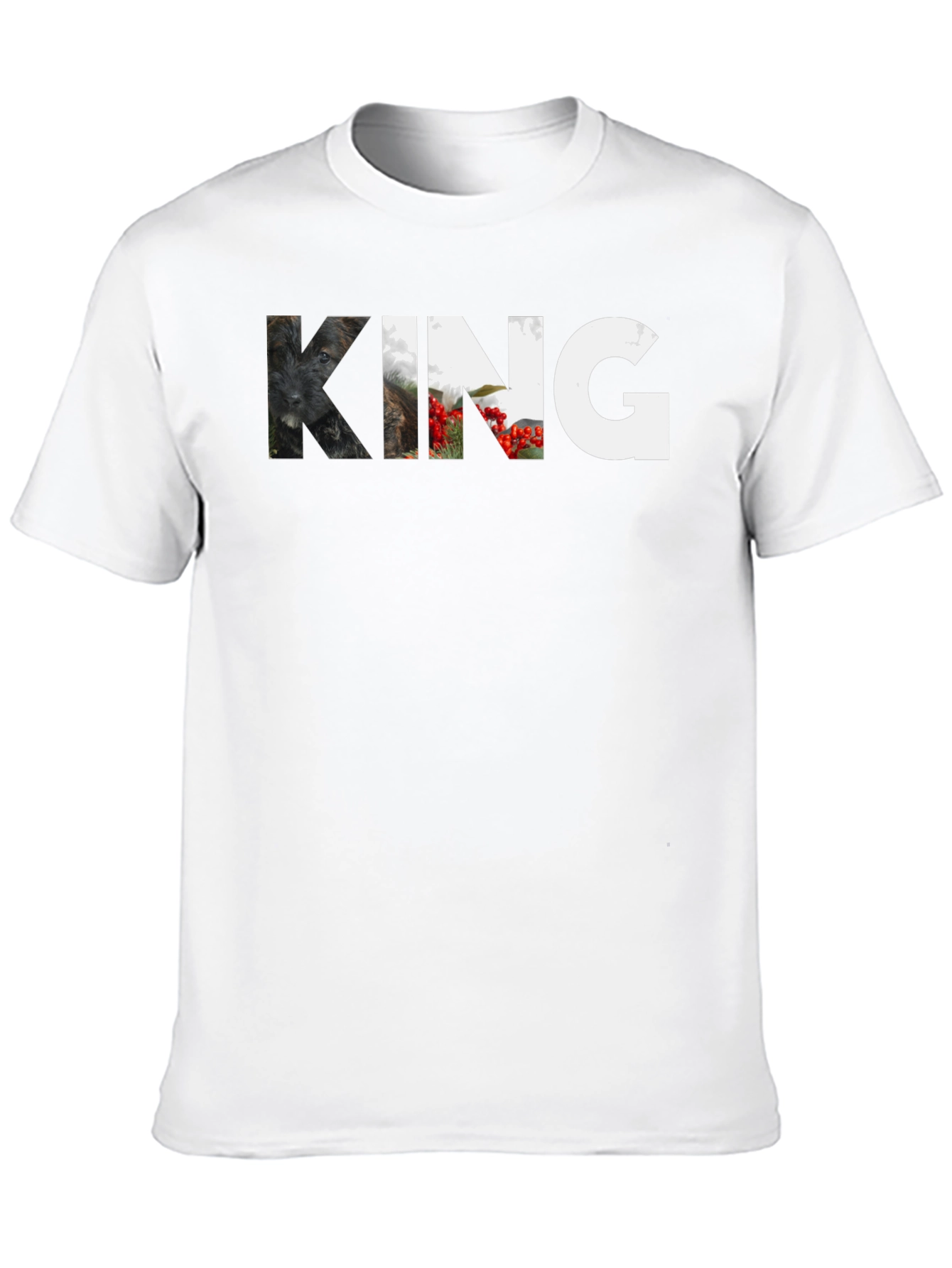 King Dog Portrait T-Shirt - Unisex Black Tee
