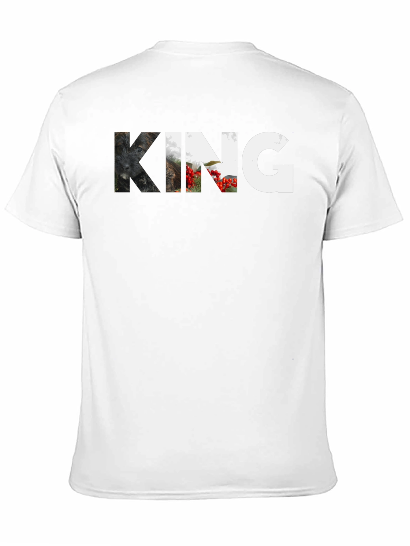 King Dog Portrait T-Shirt - Unisex Black Tee