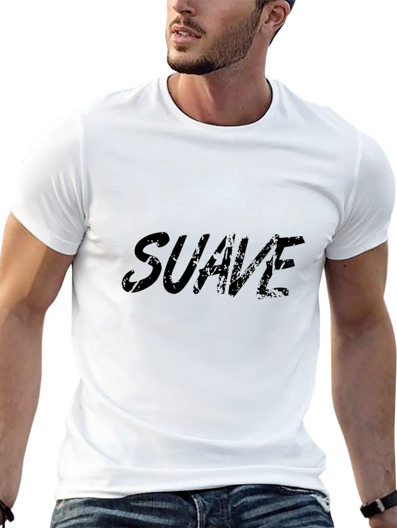 Suave Graphic Print Black T-Shirt