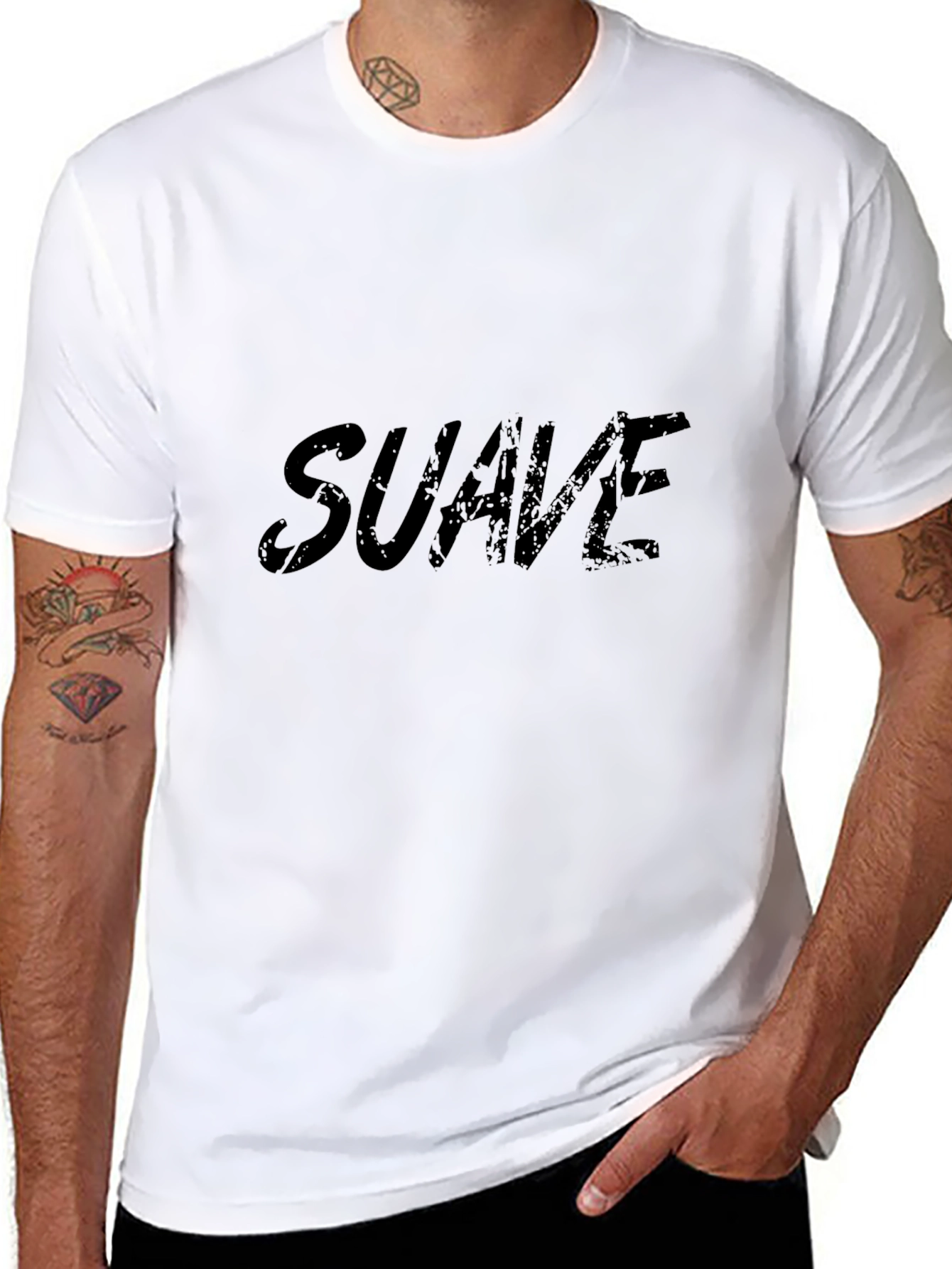 Suave Graphic Print Black T-Shirt