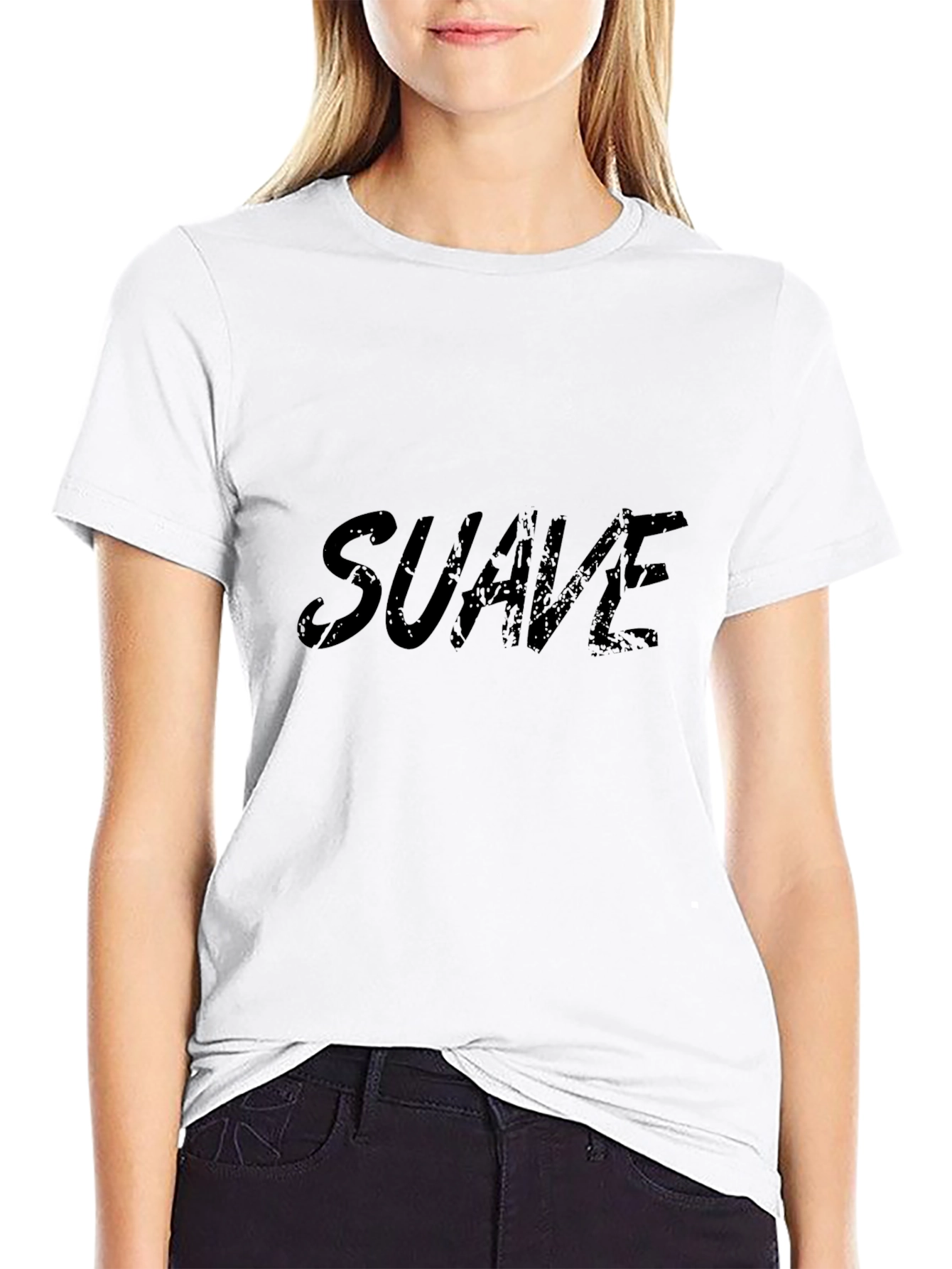 Suave Graphic Print Black T-Shirt
