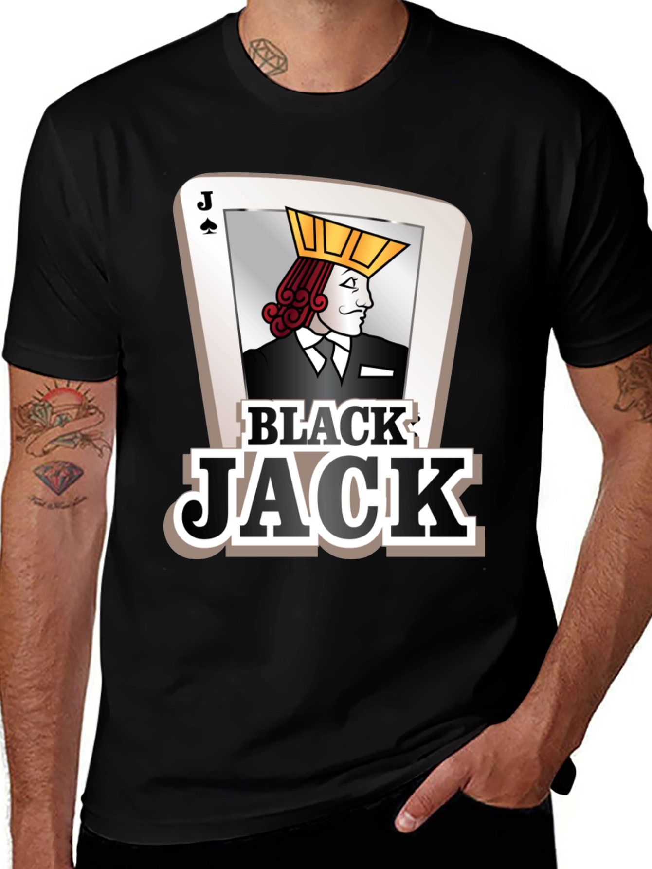 Black Jack Card Graphic Tee