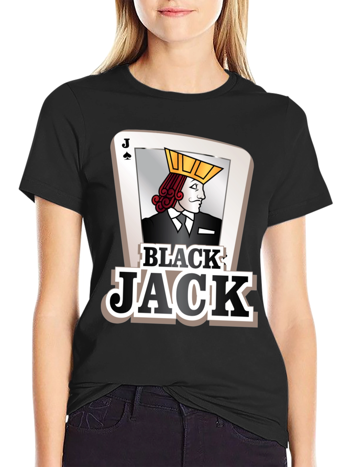 Black Jack Card Graphic Tee