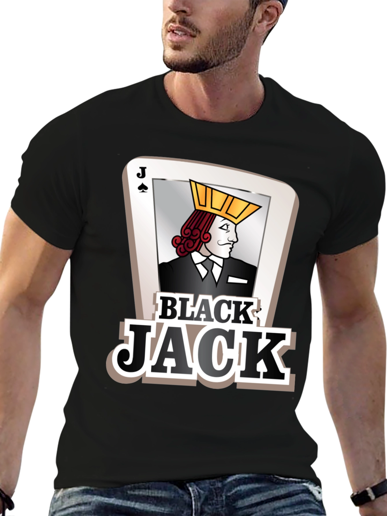 Black Jack Card Graphic Tee