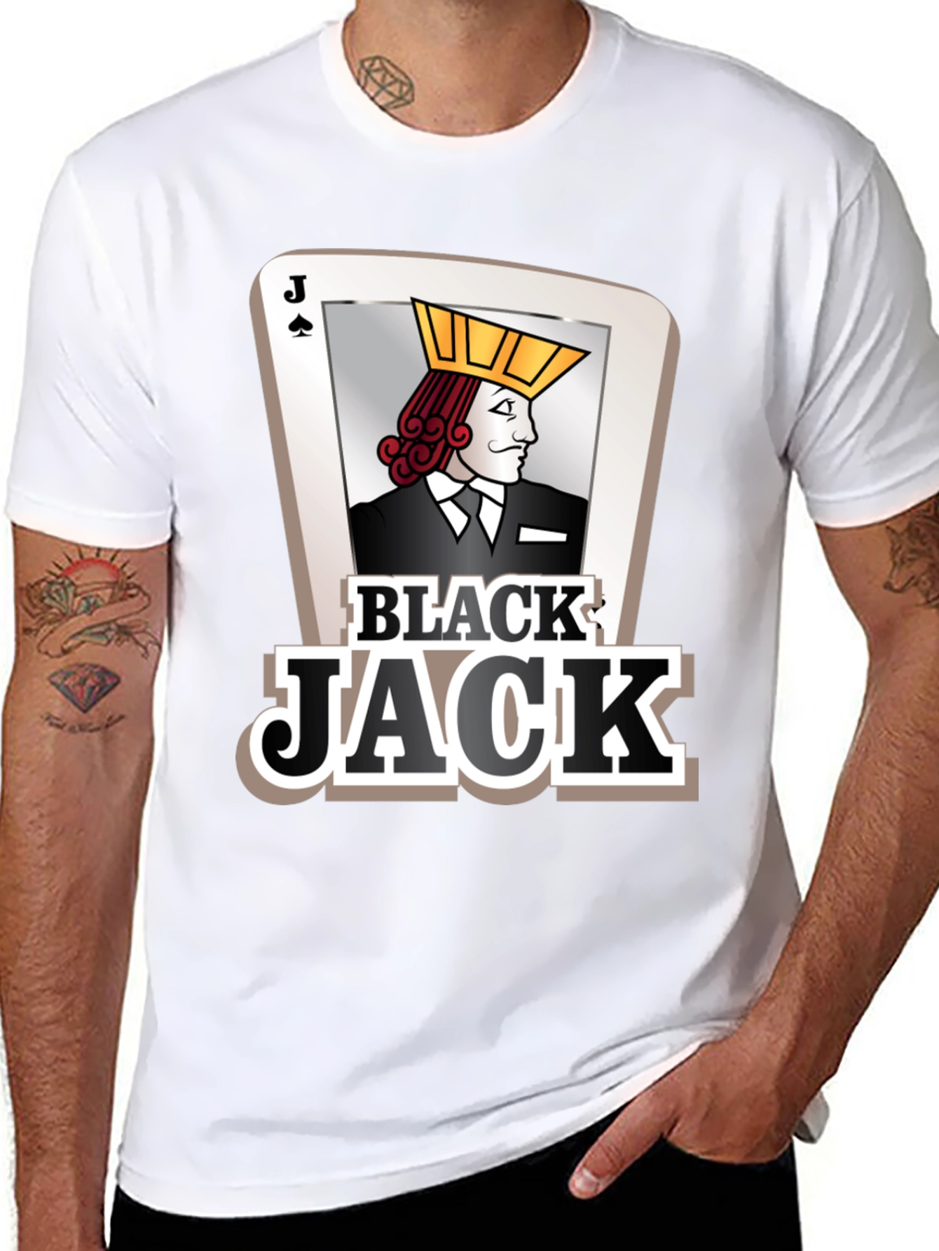 Black Jack Card Graphic Tee