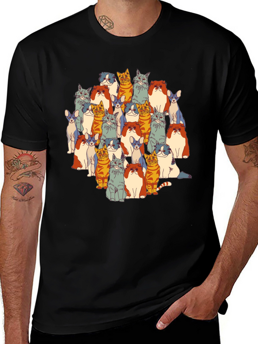 Cat Lover T-Shirt - Colorful Feline Design