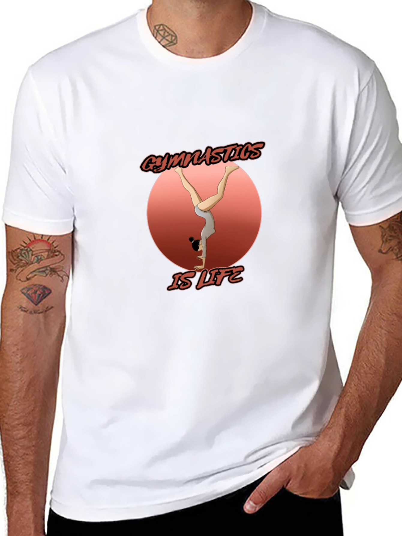 Gymnastics is Life Black Graphic T-Shirt
