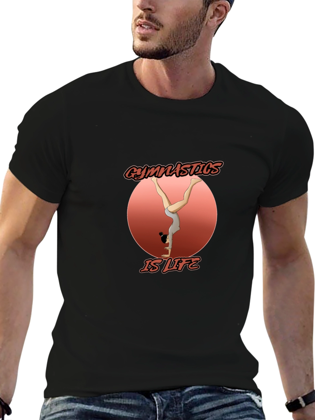 Gymnastics is Life Black Graphic T-Shirt