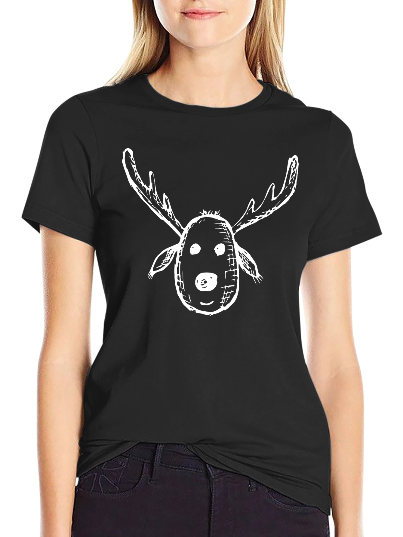 Moose Sketch Graphic Tee - Casual Comfort