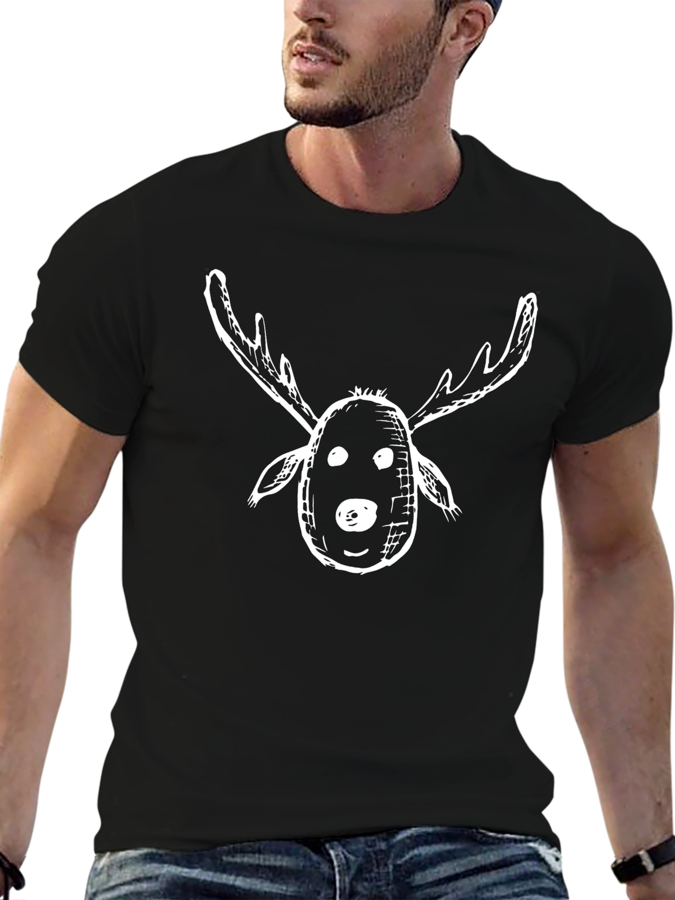 Moose Sketch Graphic Tee - Casual Comfort